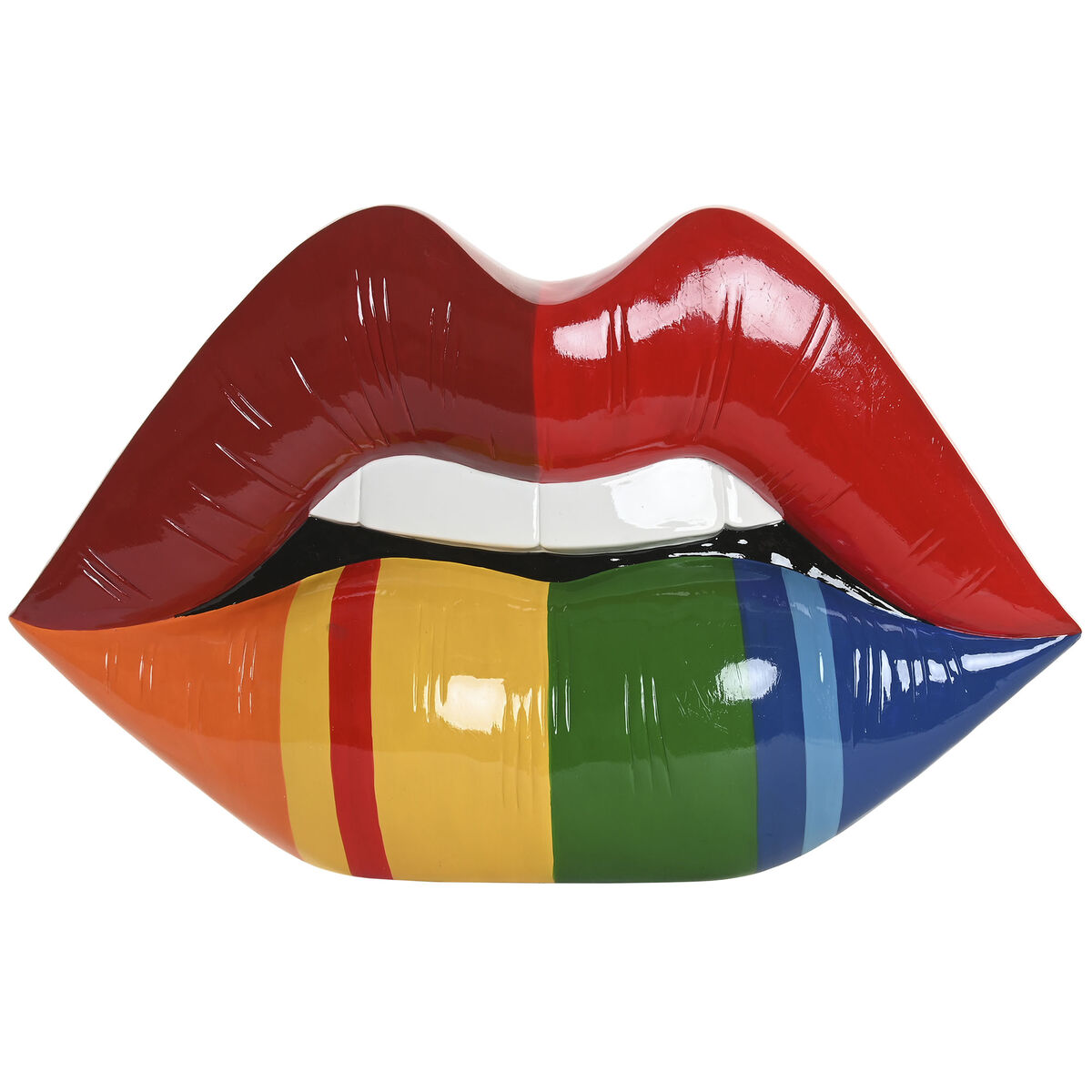Wall Decoration Home ESPRIT Multicolour Lips Urban 49,5 X 6,5 X 31,5 CM