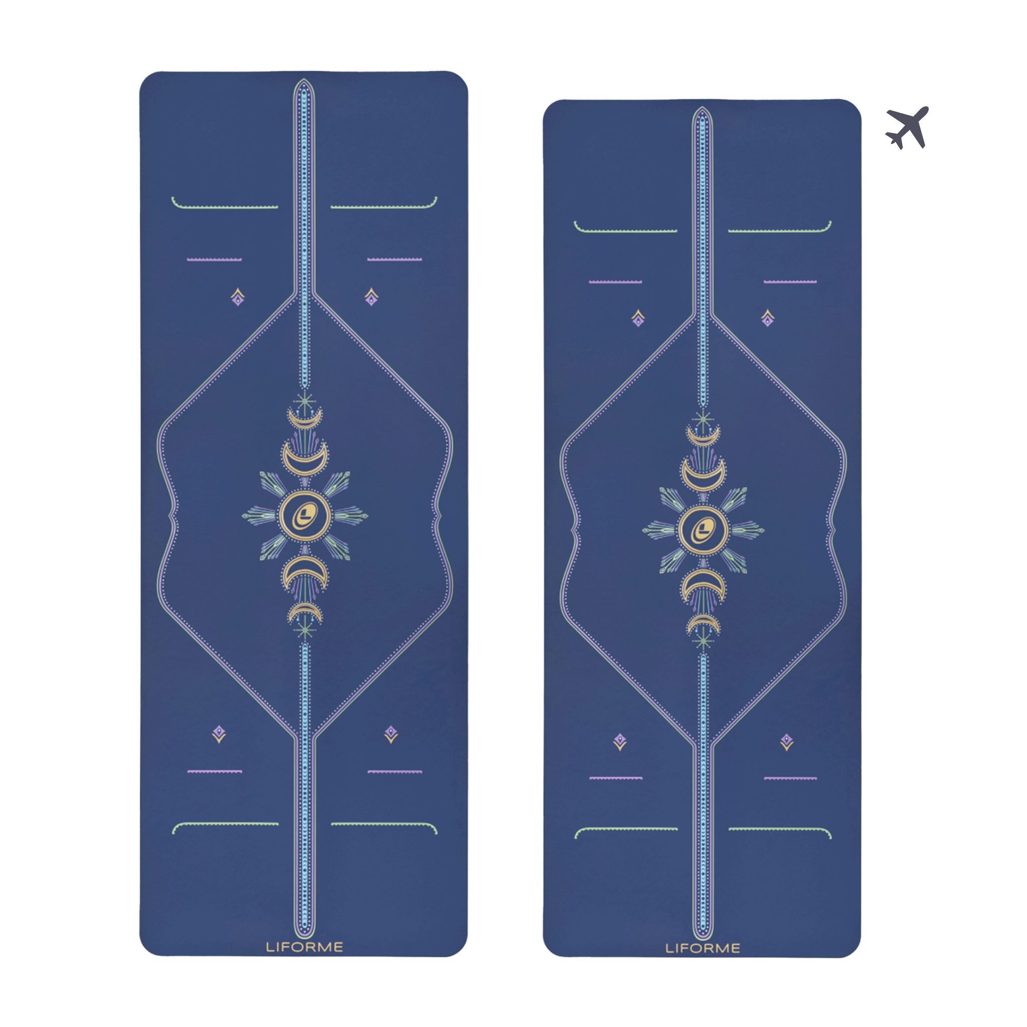 Liforme Cosmic Moon Yoga Mat & Travel Mat Bundle