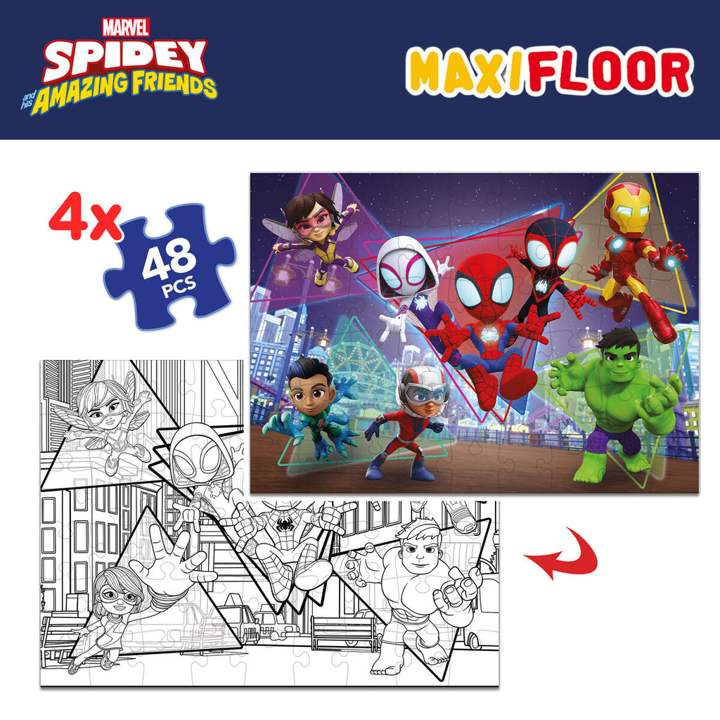 4-Puzzle Set Spidey 35 x 1,5 x 25 cm 48 Pieces (6 Units)