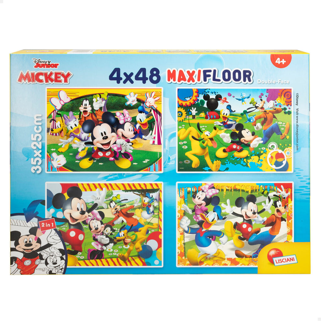 4-Puzzle Set Mickey Mouse 35 x 1,5 x 25 cm 48 Pieces (6 Units)