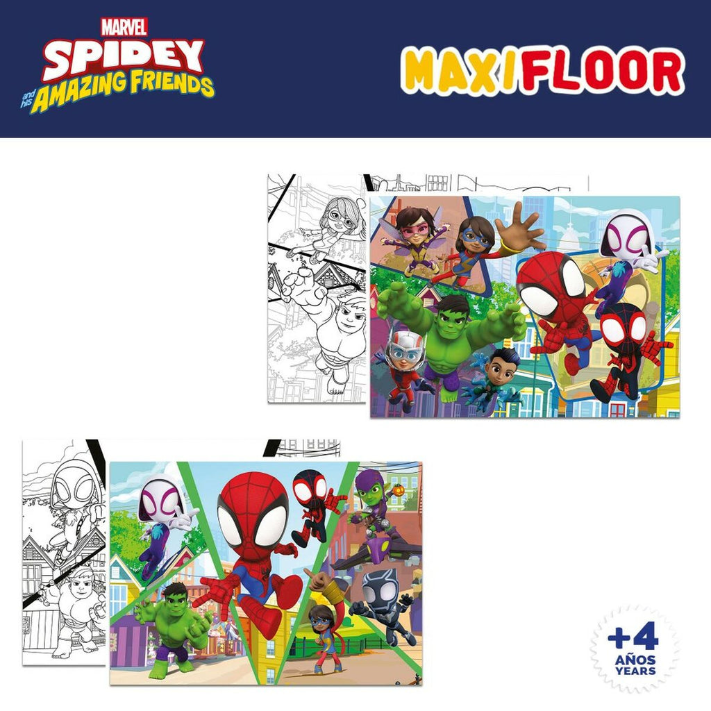 4-Puzzle Set Spidey 35 x 1,5 x 25 cm 48 Pieces (6 Units)