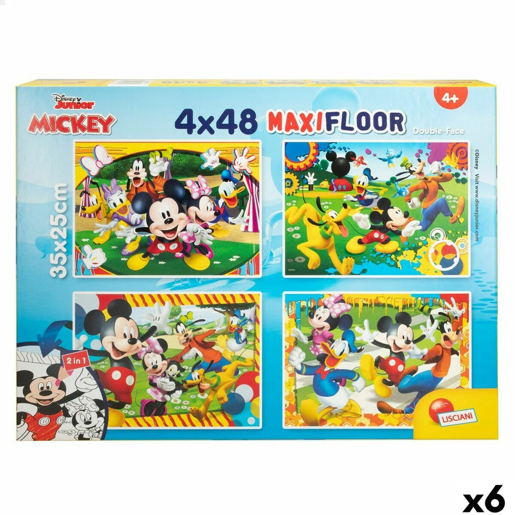 4-Puzzle Set Mickey Mouse 35 x 1,5 x 25 cm 48 Pieces (6 Units)